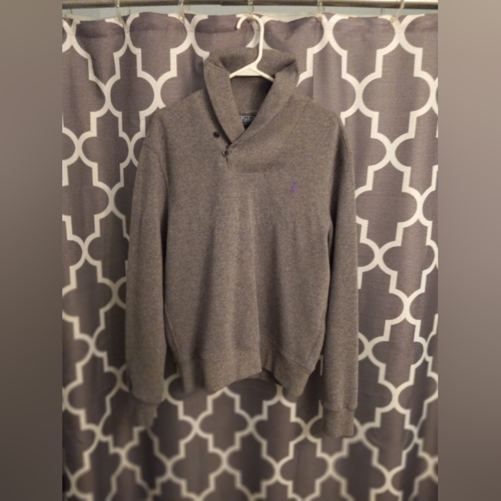 Ralph Lauren Men's Grey Collar Sweater M